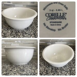 Corelle Coordinates Stoneware Large White Mixing Bowl 3 Qt. - 2.85 L
